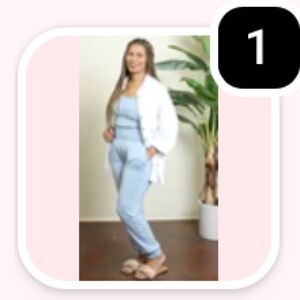 Zenana Outfitters Light Blue Cropped Jumpsuit
